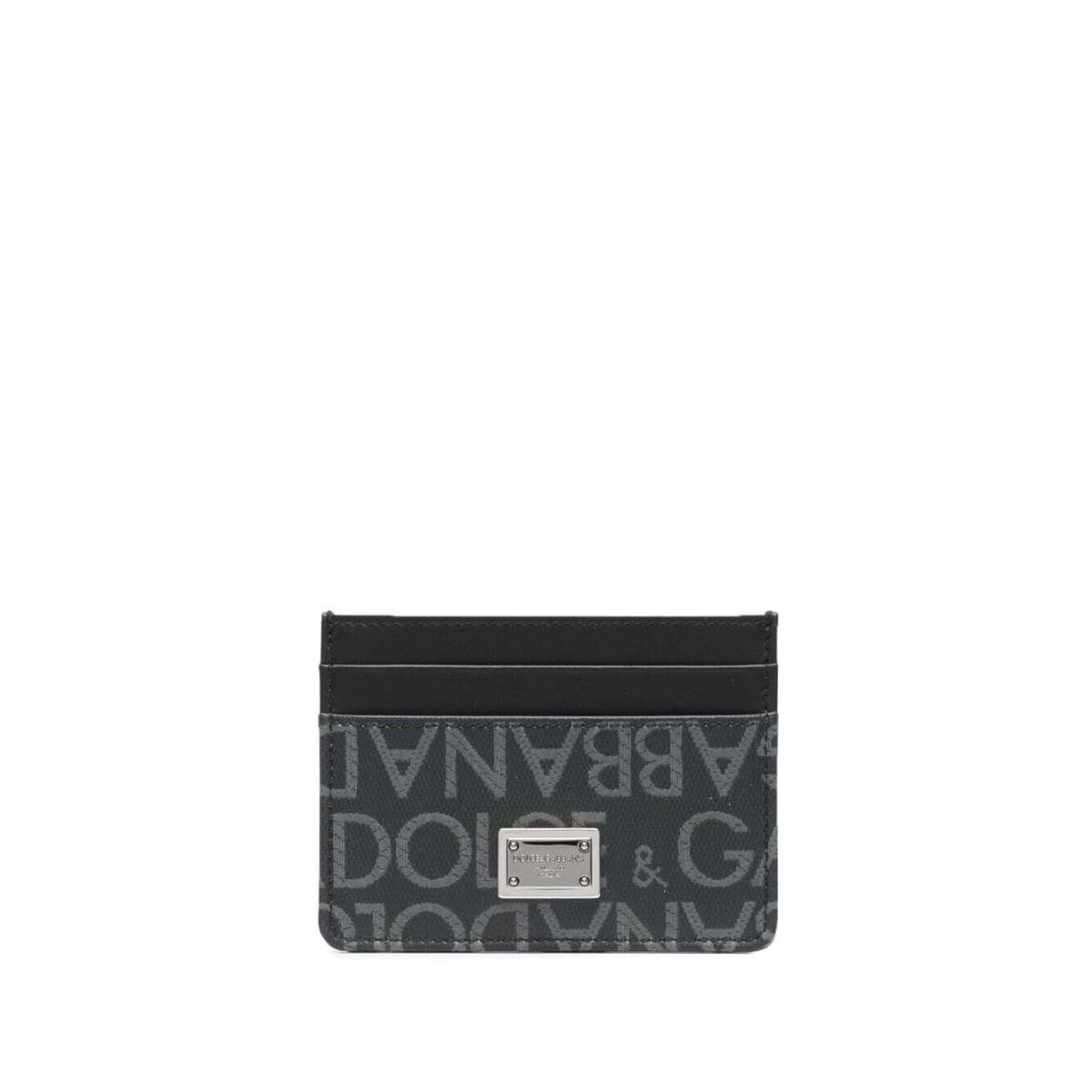 Dolce Gabbana Men`s All Over Logo Card Holder in Gift Box