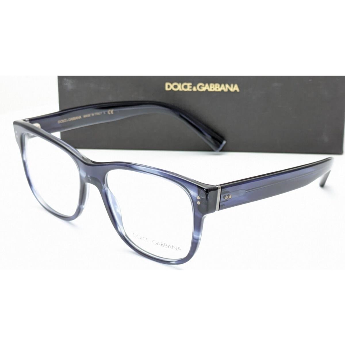 Dolce Gabbana DG3305 3065 Thick Striped Blue Rectangle Mens Eyeglasses 54mm