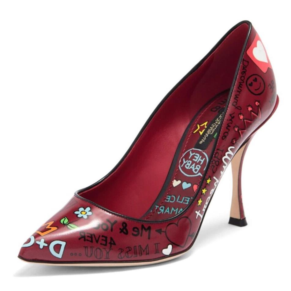 Dolce Gabbana Womens Pointed Toe Pumps Heels Shoes Red Size 39.5 / US 9.5