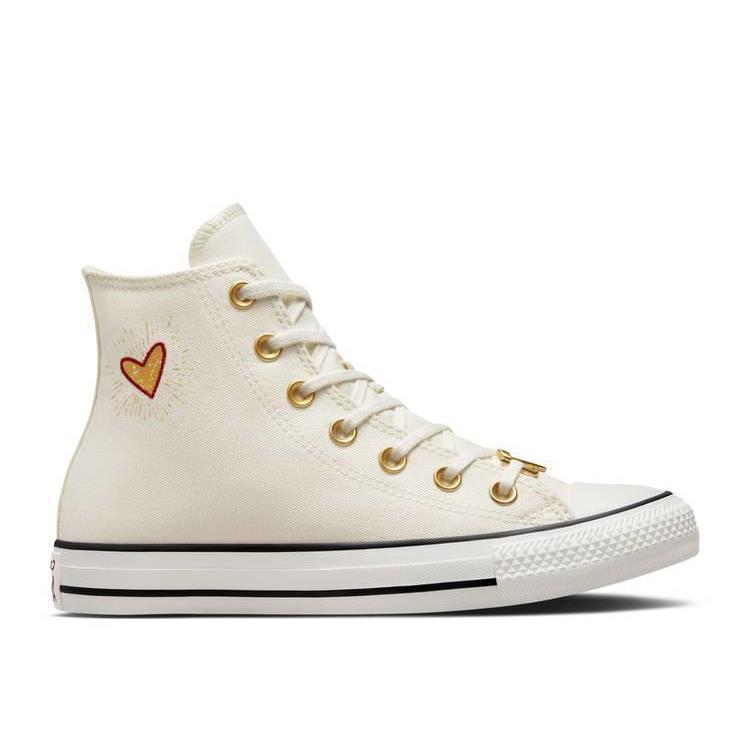 Converse Womens Chuck Taylor All Star Hi Sneaker Vintage White/hearts A05139F