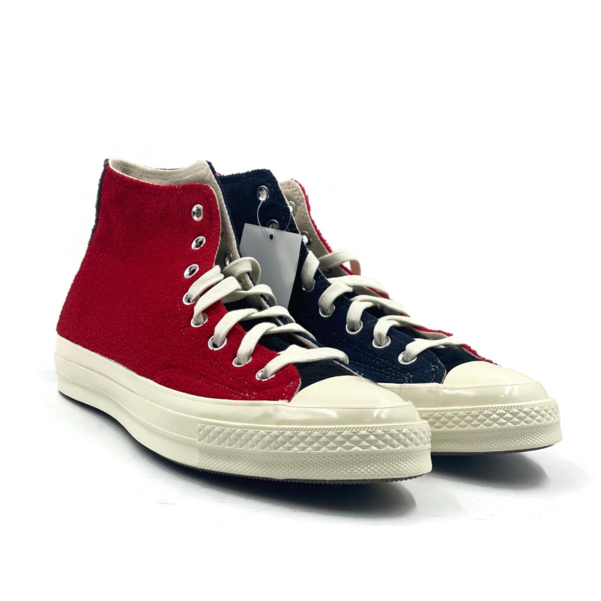 Converse Chuck 70 Hi Fleece Mens Size 9 Casual Shoe Red Blue Fleece Sneaker