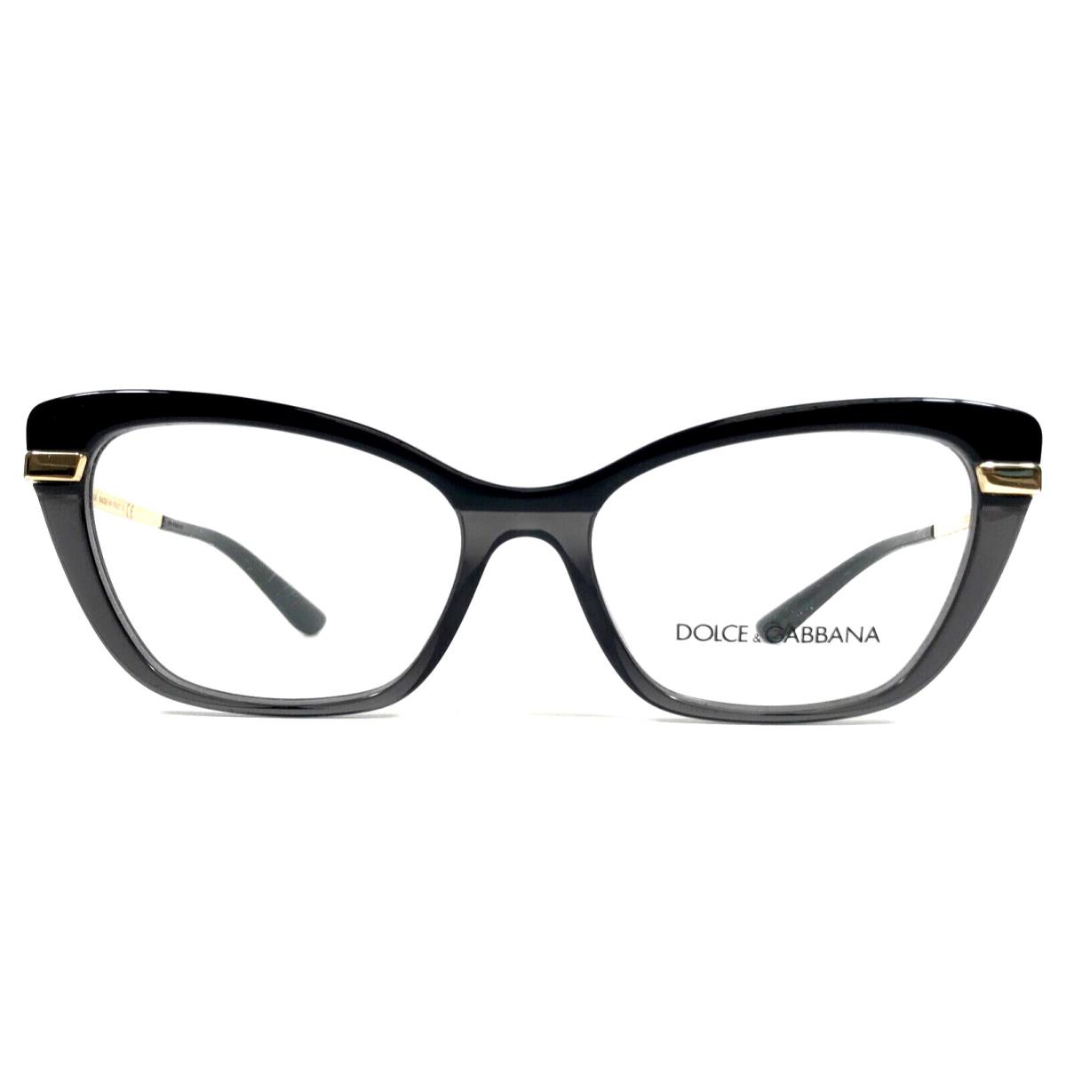 Dolce Gabbana Eyeglasses Frames DG3325 3246 Black Gray Gold Cat Eye 54-17-140