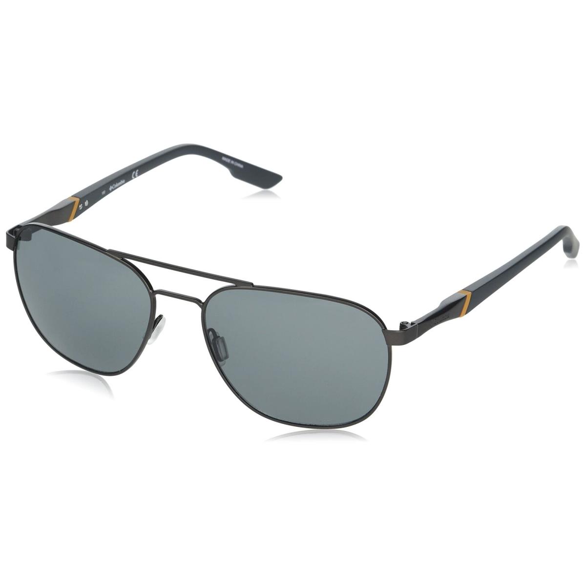 Columbia C-118S 072 Satin Gunmetal Aviator Sunglasses with Grey Lenses