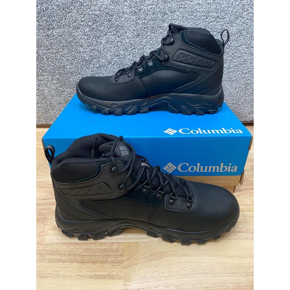 Columbia Newton Ridge Plus II Mens 11 Wide Waterproof Hiking Boots Leather Black