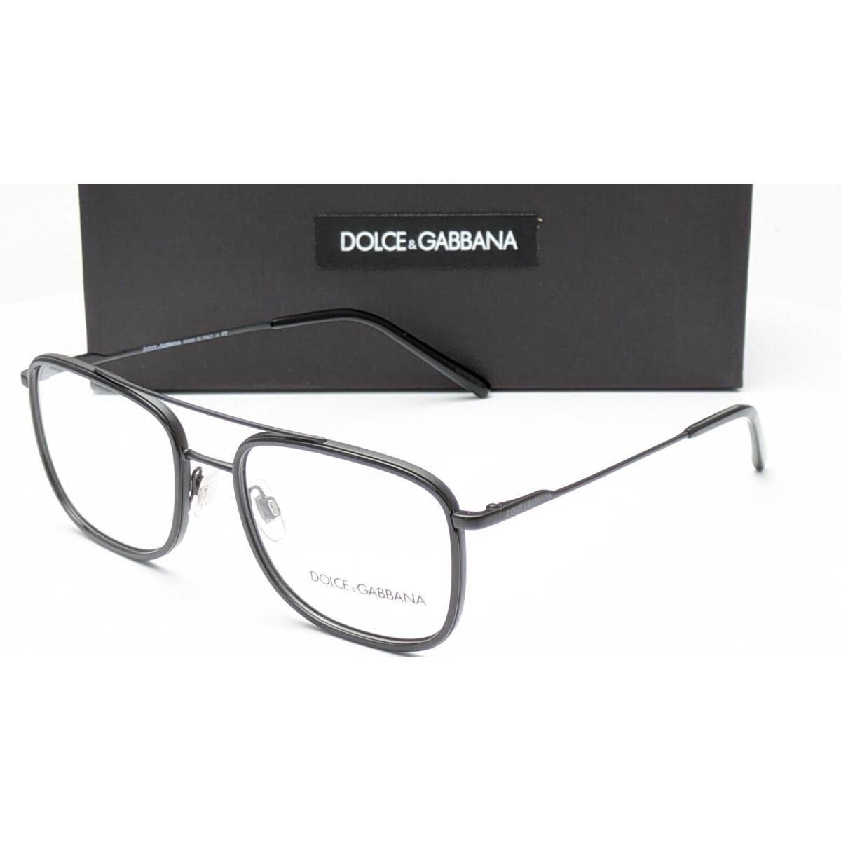 Dolce Gabbana DG1288 1106 Black Rectangle Mens Eyeglasses 53mm