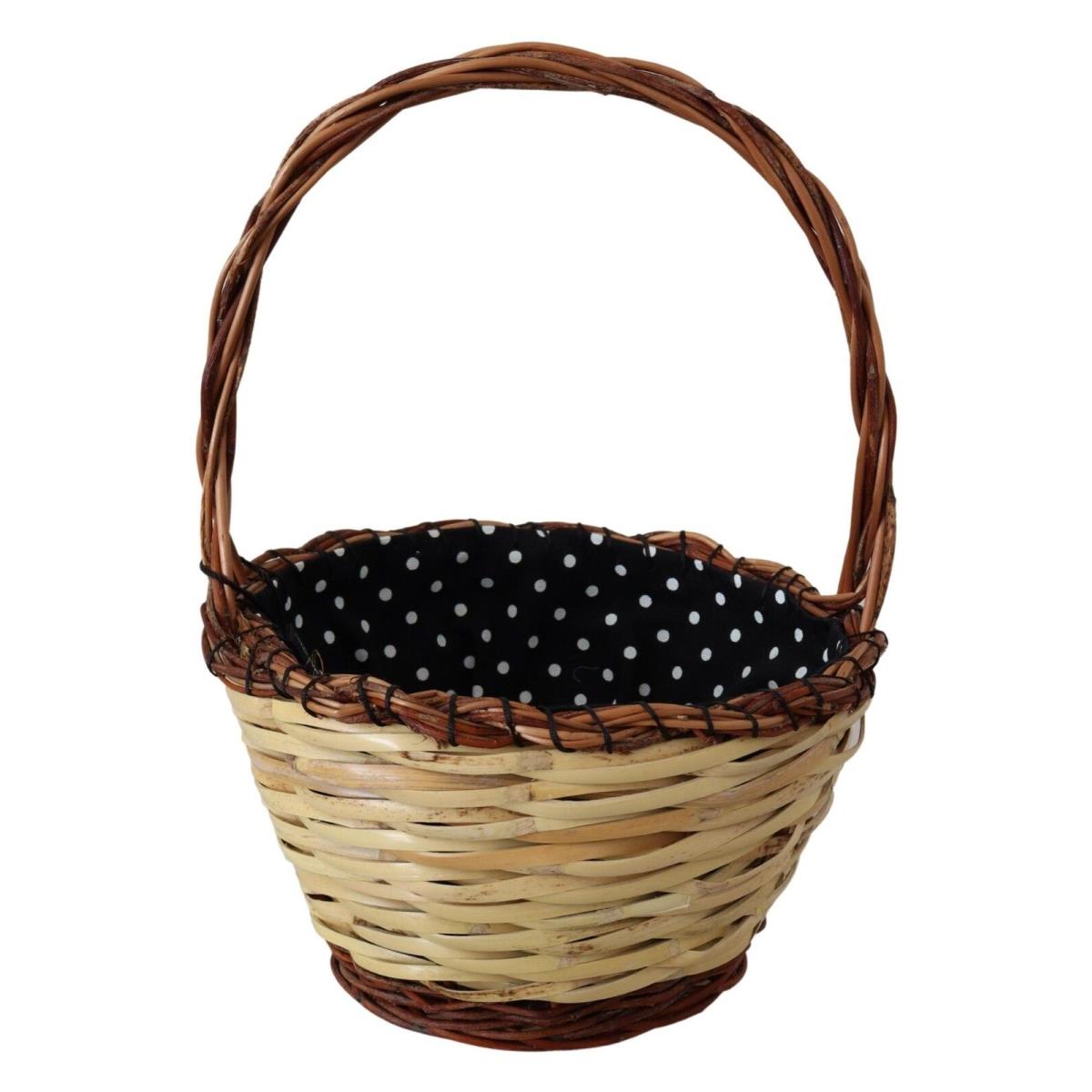 Dolce Gabbana Beige Wood Wicker Rattan Basket Tote Bag