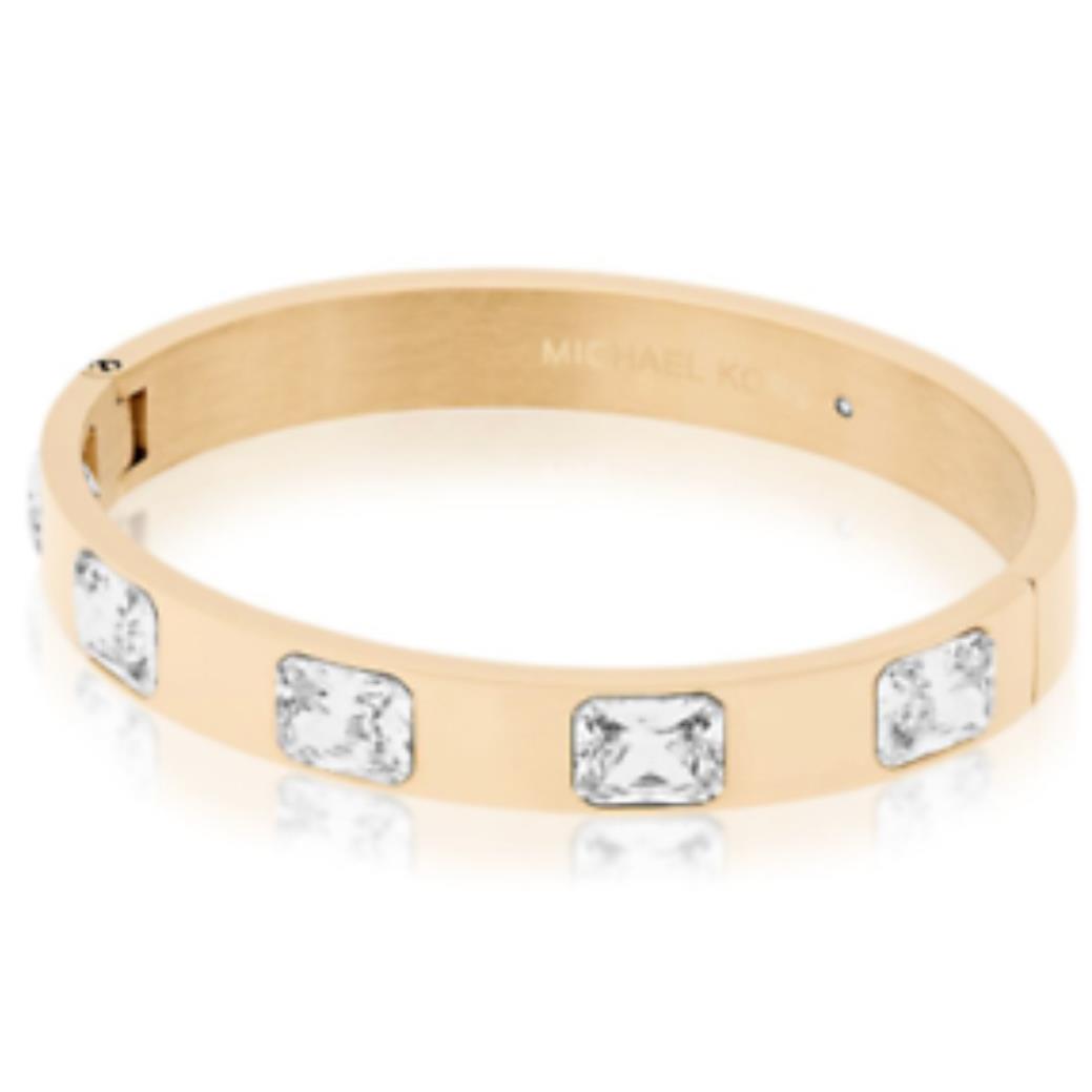 Michael Kors Black Friday Gold Bangle Bracelet Large Crystals MKJ6236710 +mk Box