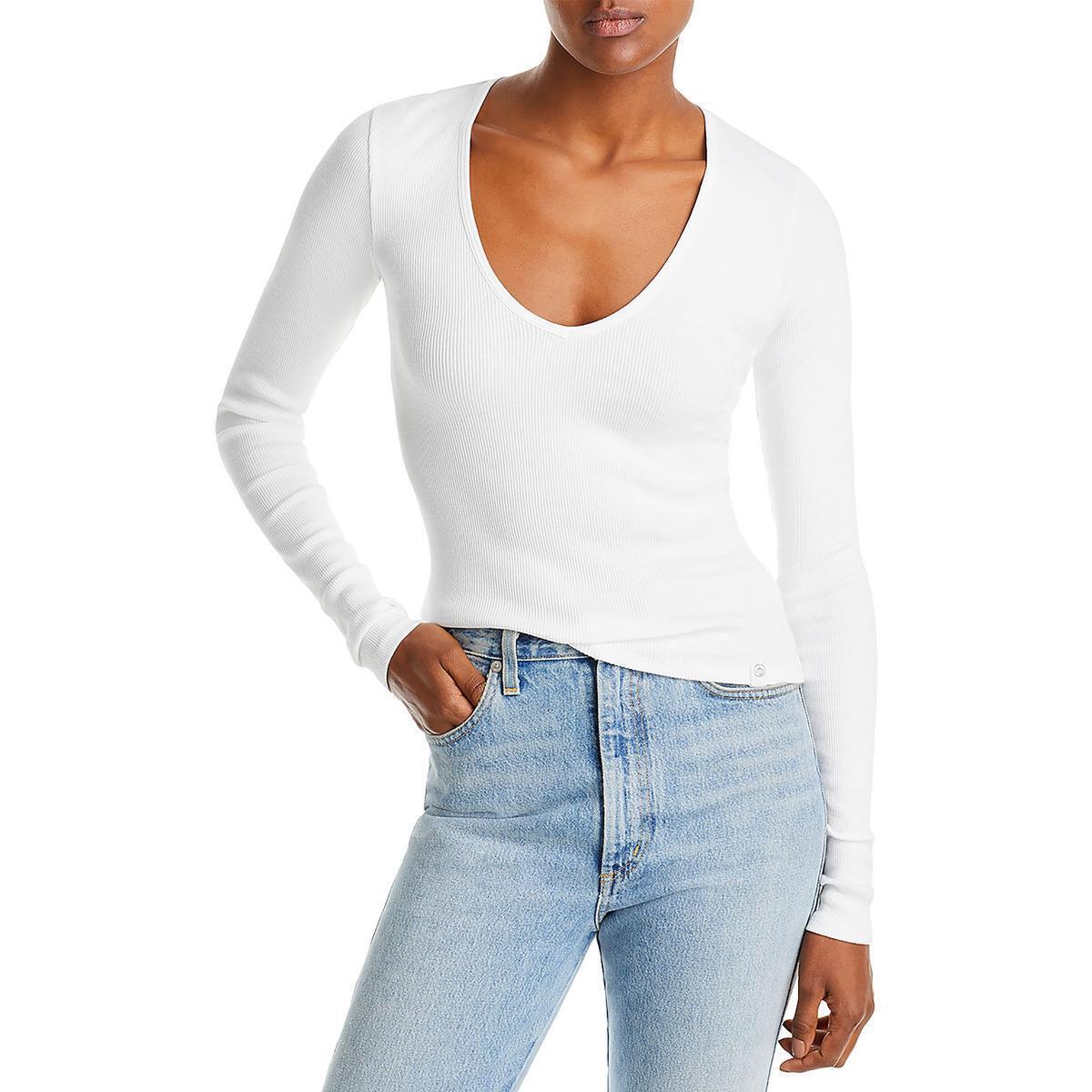 Rag Bone Womens Long Sleeve Scoop Neck Ribbed Pullover Top Bhfo 3386