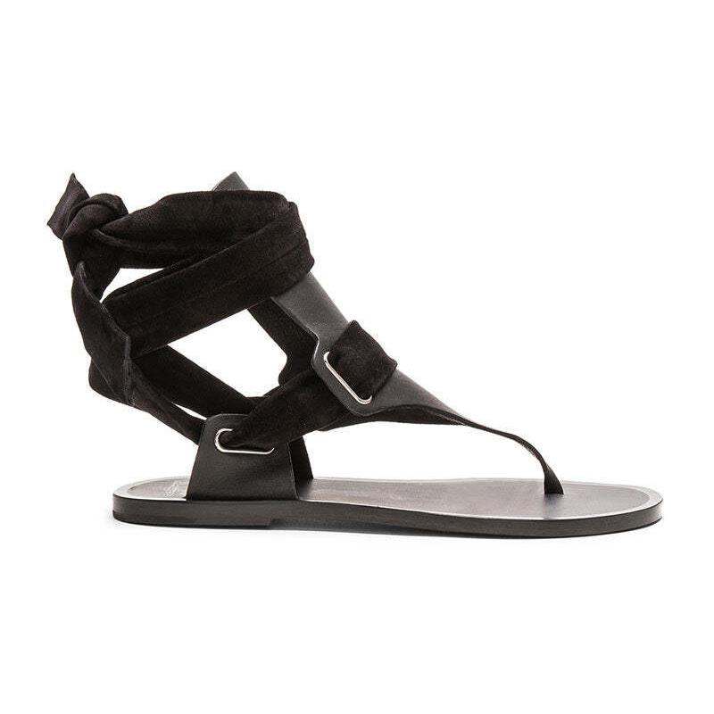 Mara Black Suede Rag Bone Flat Sandal