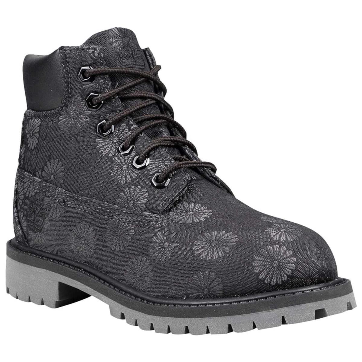 Timberland 6 Inch Classic Boot Black Floral TB 0A177S 001 Grade-school - Black