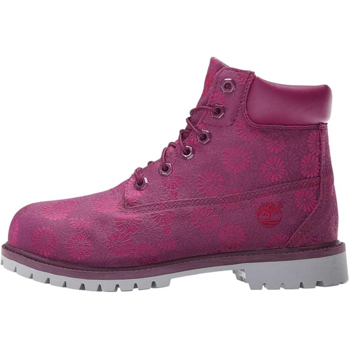 Timberland 6 Inch Classic Boot Magenta Floral TB 0A174B 524 Grade-school