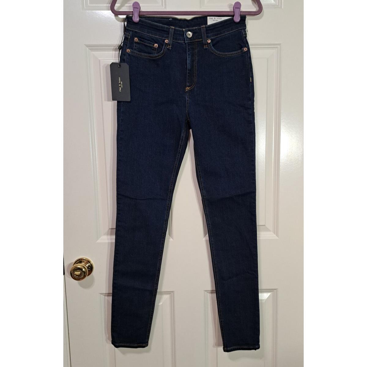 Rag Bone Nina High Rise Skinny Jeans Marine Blue 26 Waist 30 Inseam