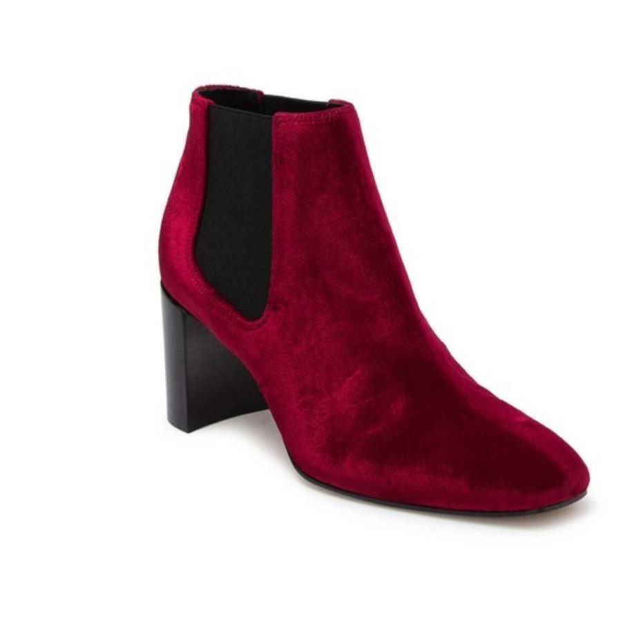 Rag Bone Womens Red Velvet Pull On Chelsea Block Heel Ankle Booties Sz 9