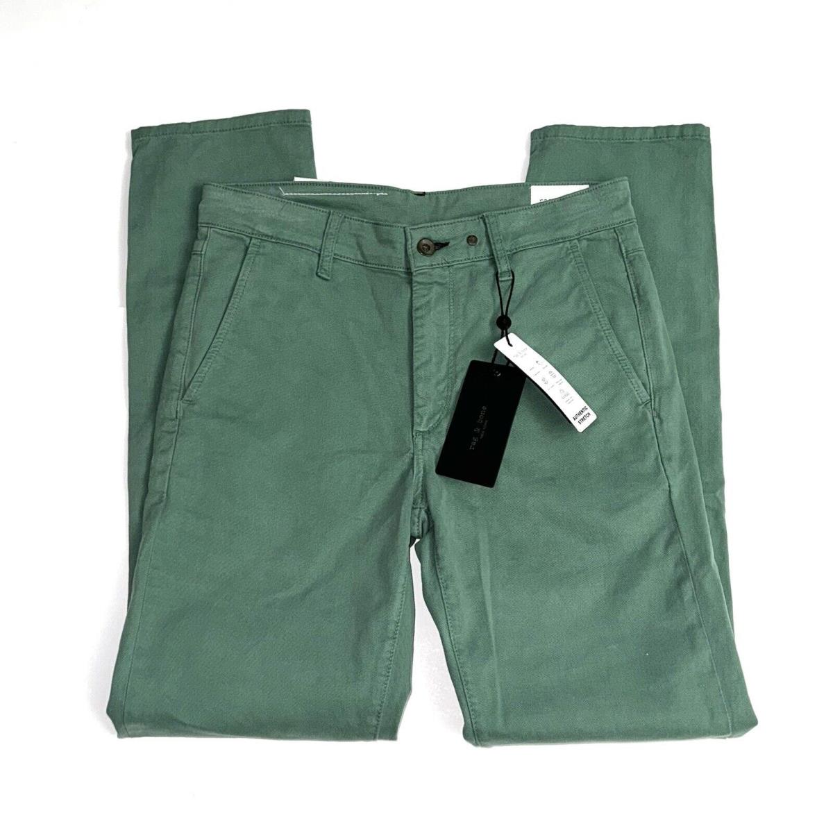 Rag Bone Men`s Fit 2 Stretch Bottle Green Slim Twill Chino 29