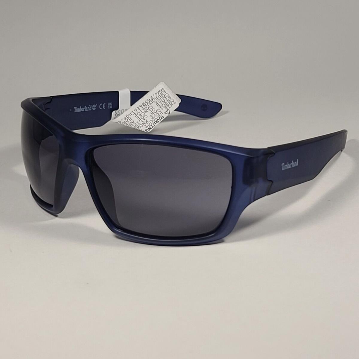 Timberland Sport Wrap Sunglasses Matte Blue Crystal with Gray Lens TB7266 92A