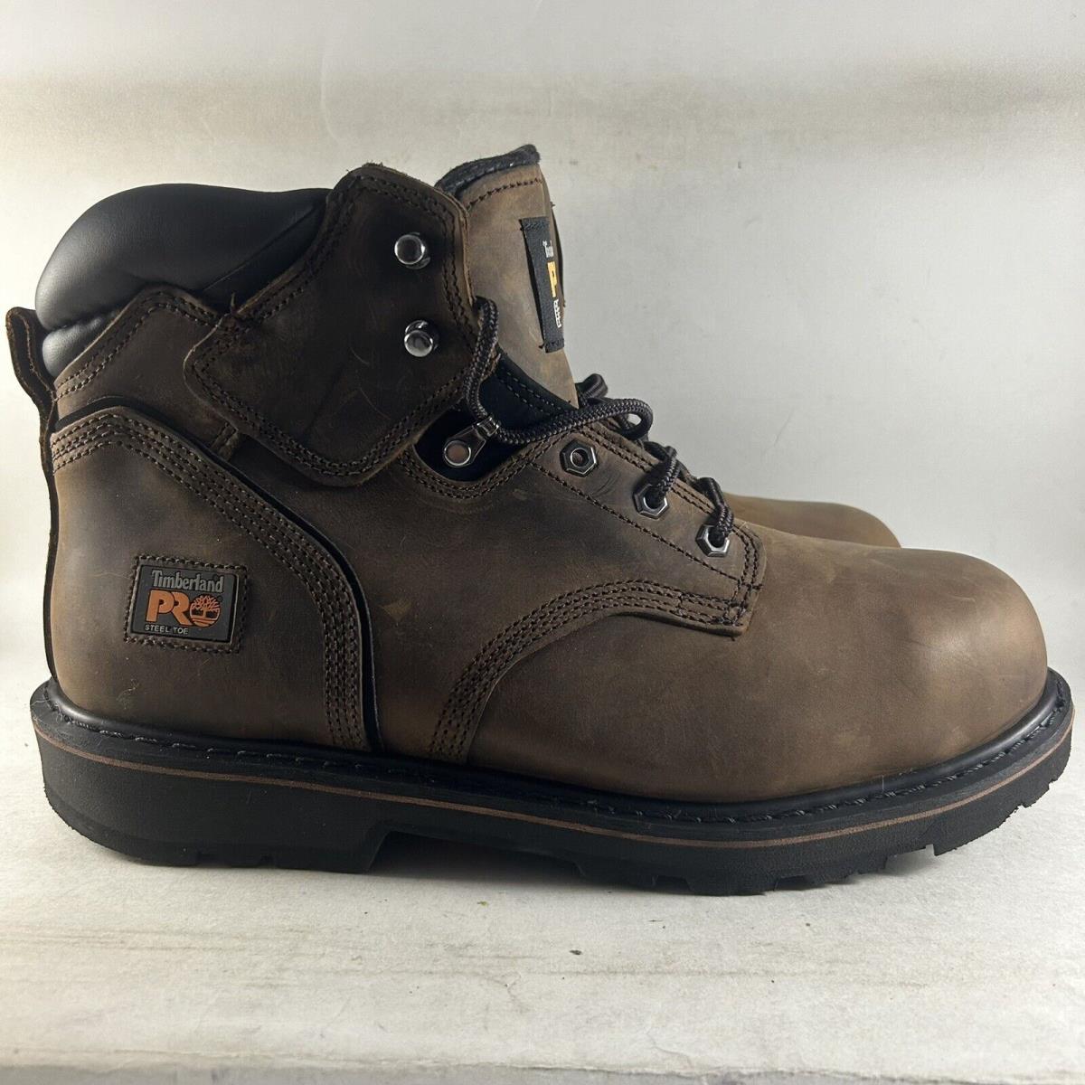 Timberland Pro Pit Boss Men s 6 Steel Safety Toe Leather Boots Brown Size 13