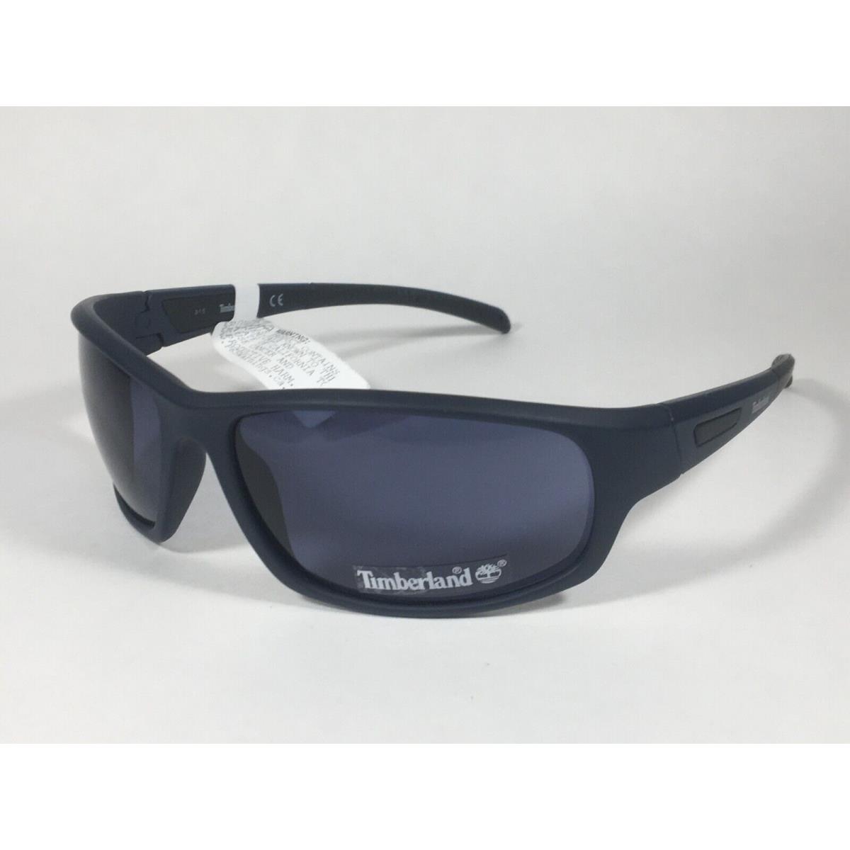 Timberland Men`s TB7189 91V Sport Wrap Sunglasses Navy Blue Frame Gray Lens 65mm