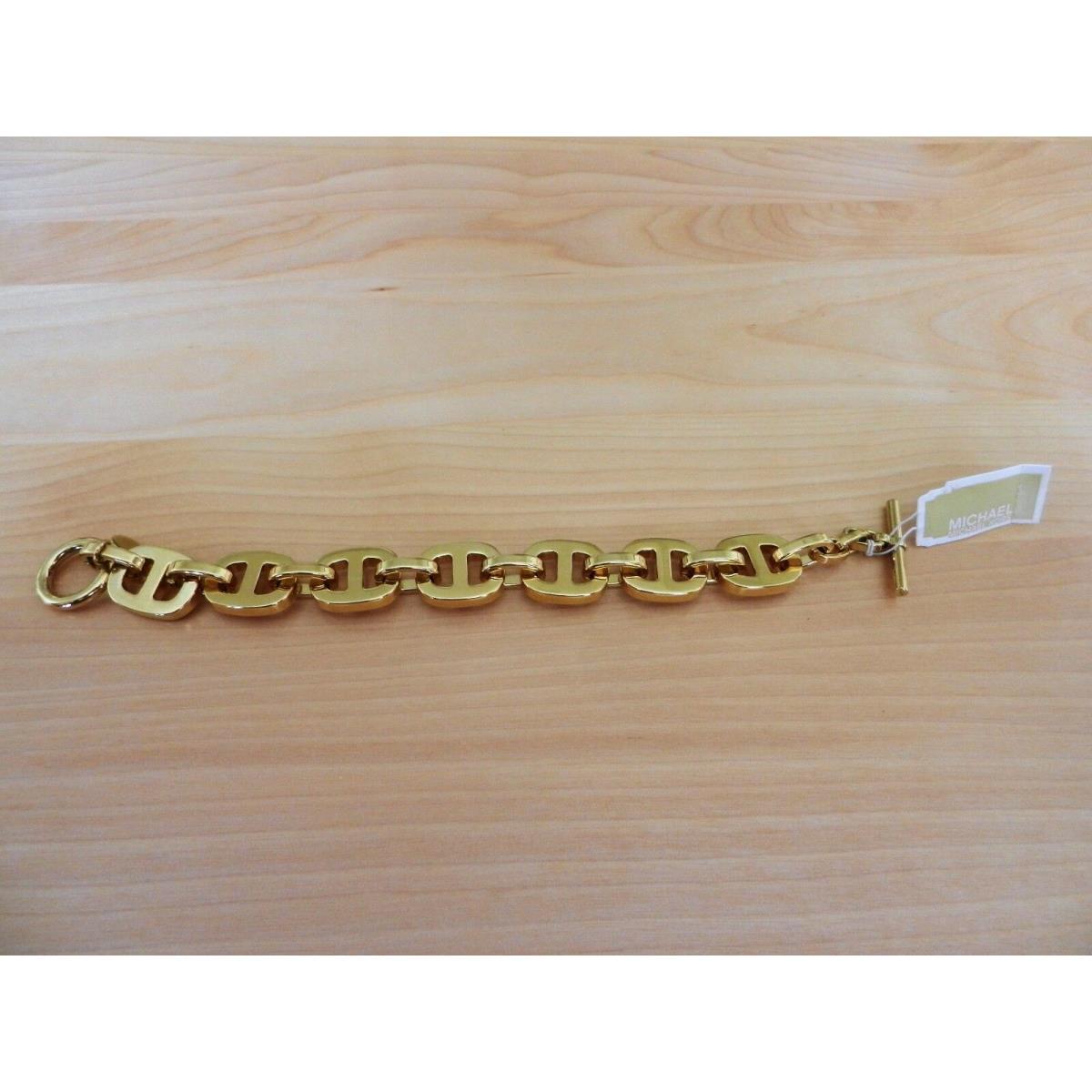 Michael Kors Gold Tone Signature Chain Link Bracelet