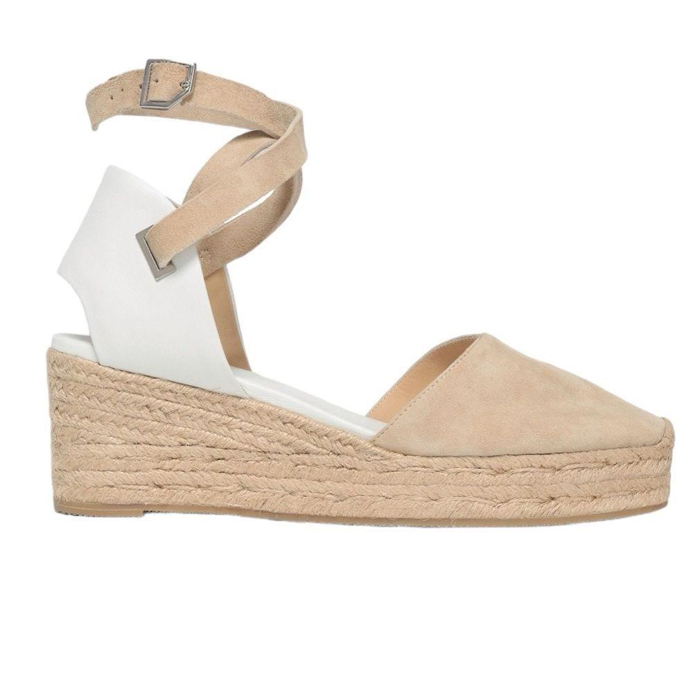 Rag Bone Kea Leather and Suede Wedge Espadrilles Size 10