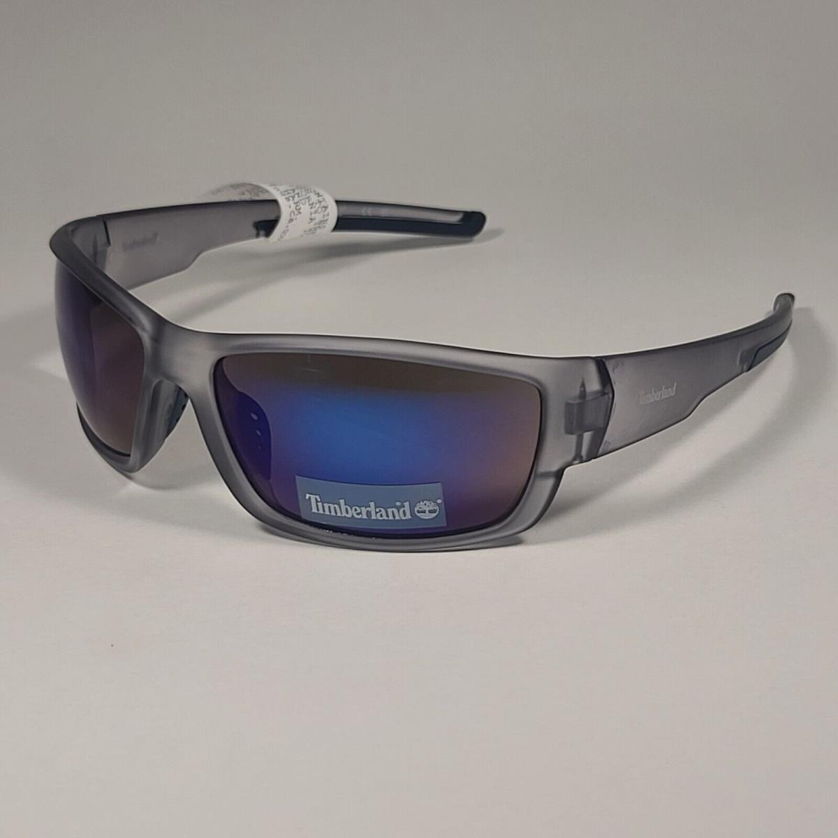 Timberland Wrap Sunglasses Matte Crystal Frame / Blue Violet Mirror TB7171 20X