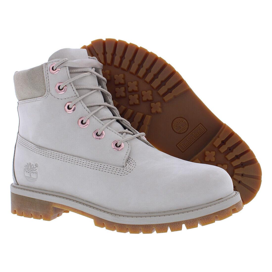 Timberland 6 Inch Premium Boots GS Girls Shoes Size 5 Color: Light Taupe/nubuck