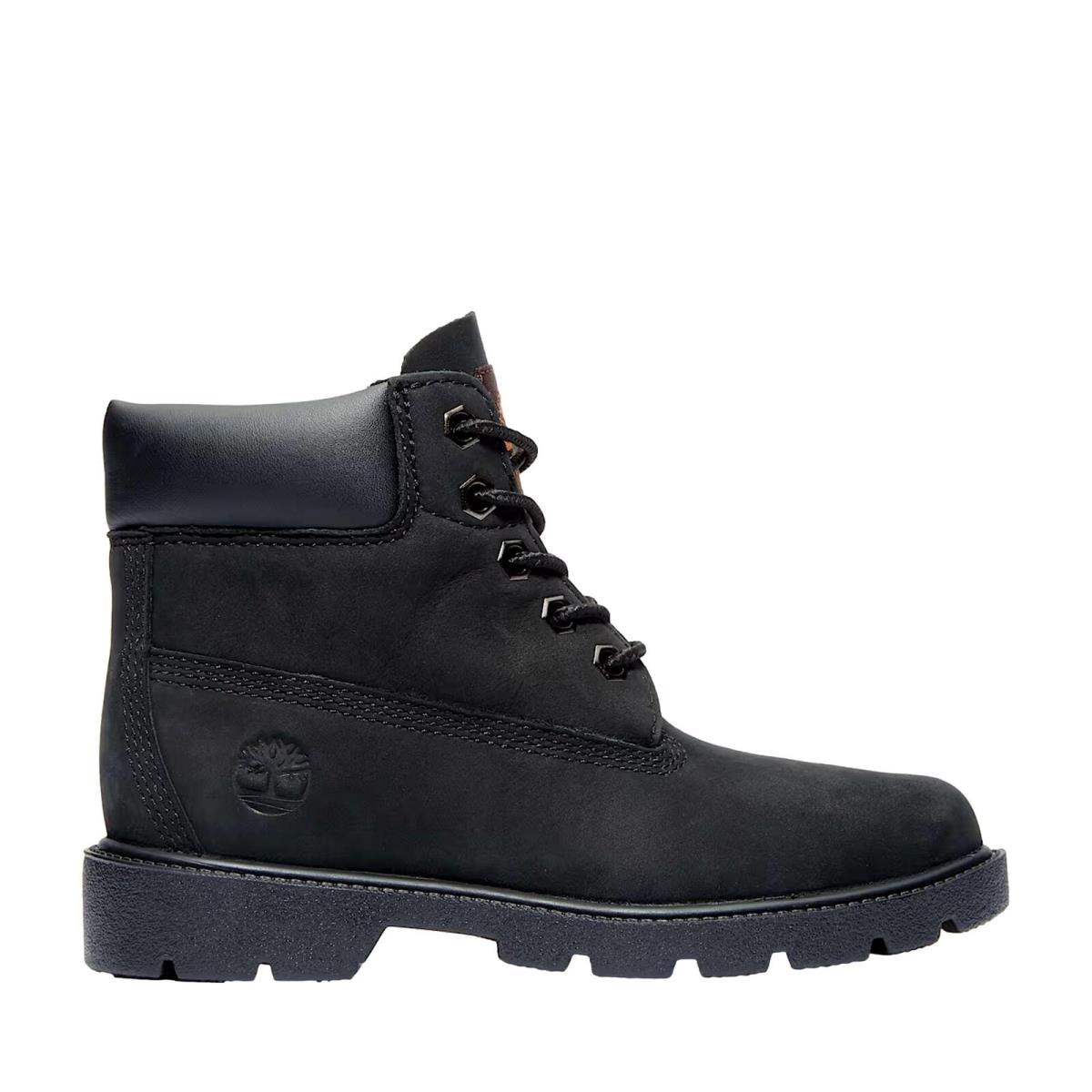 Timberland 6 Inch Classic Boot Black Nubuck TB010710-001 Pre-school Size 12.5Y - Black