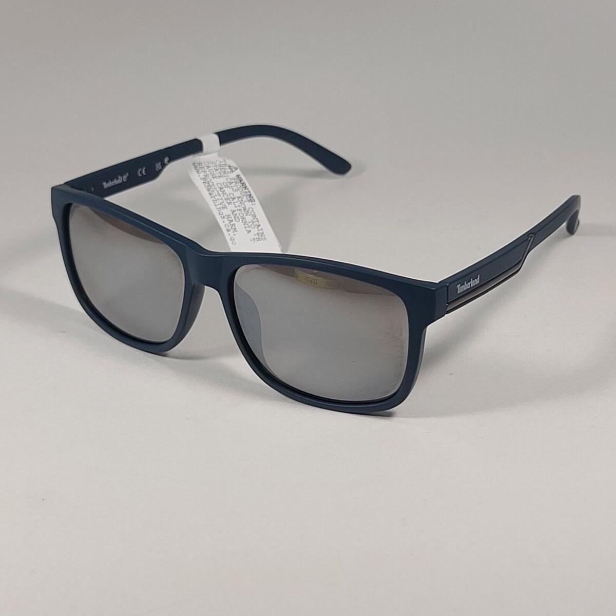 Timberland TB7254 92C Rectangle Sport Sunglasses Matte Blue Frame Gray Flash