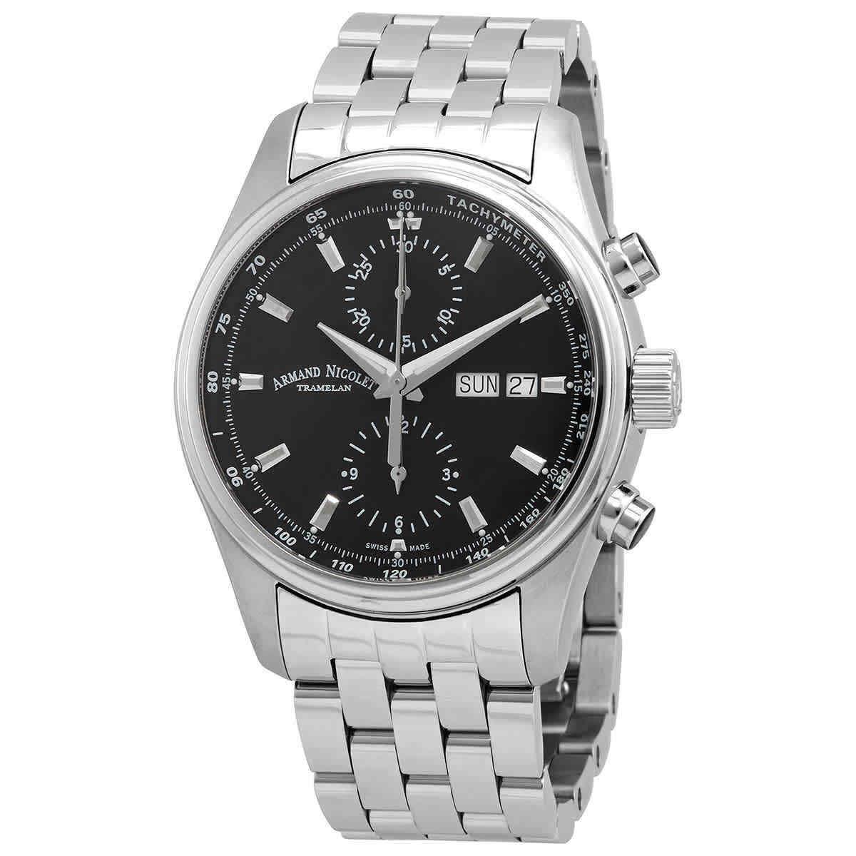 Armand Nicolet MH2 Chronograph Automatic Black Dial Men`s Watch A647A-NR-MA2640A