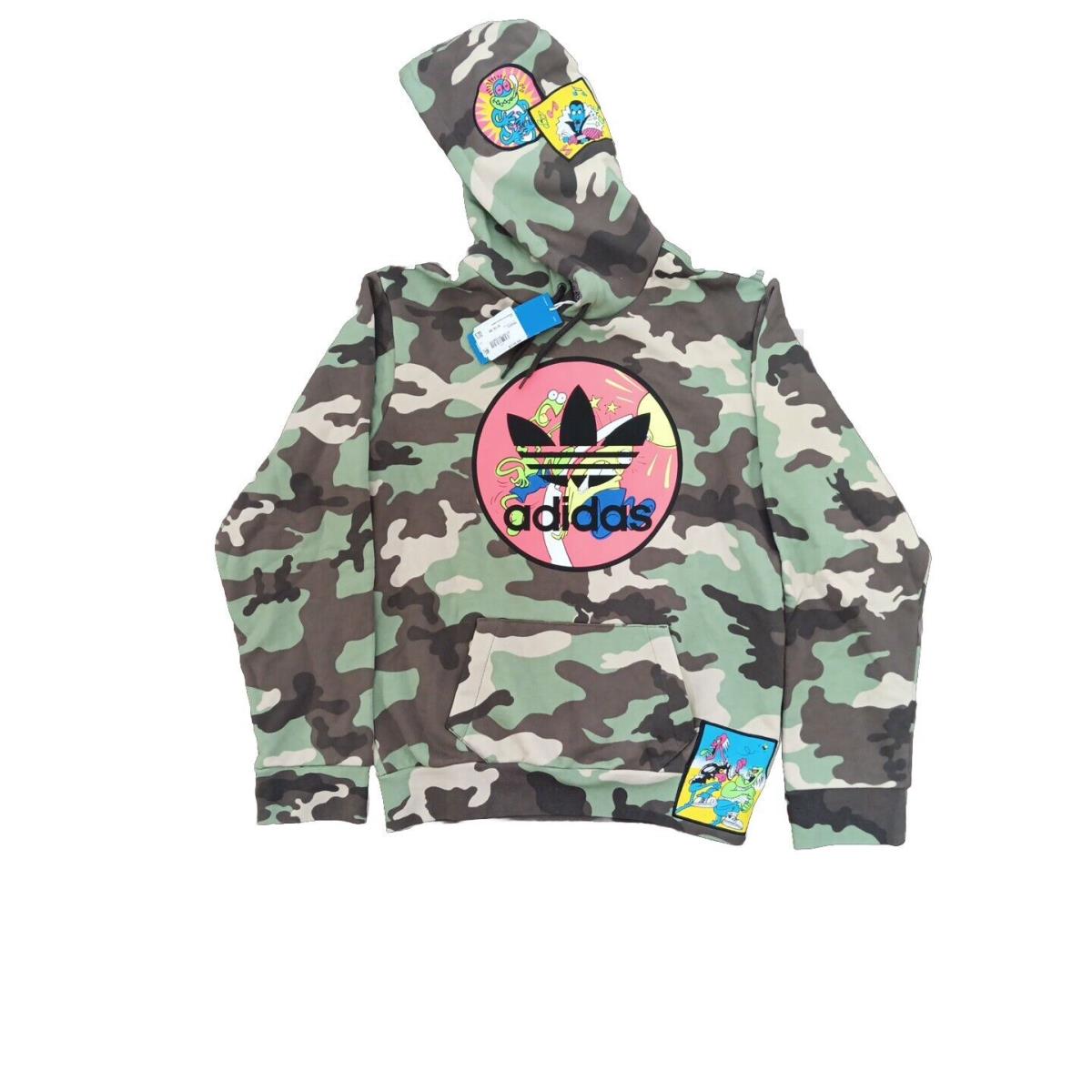 Adidas Originals x Jeremy Scott Men`s Camo Hoodie - H53373 - Xsmall XS