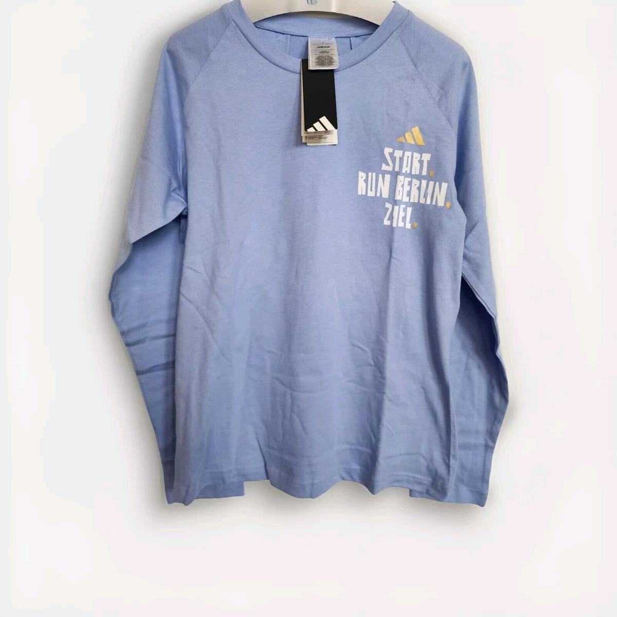 Adidas 50th Bmw Berlin Marathon 2024 XL Tour Long Sleeve Shirt Mens Blue