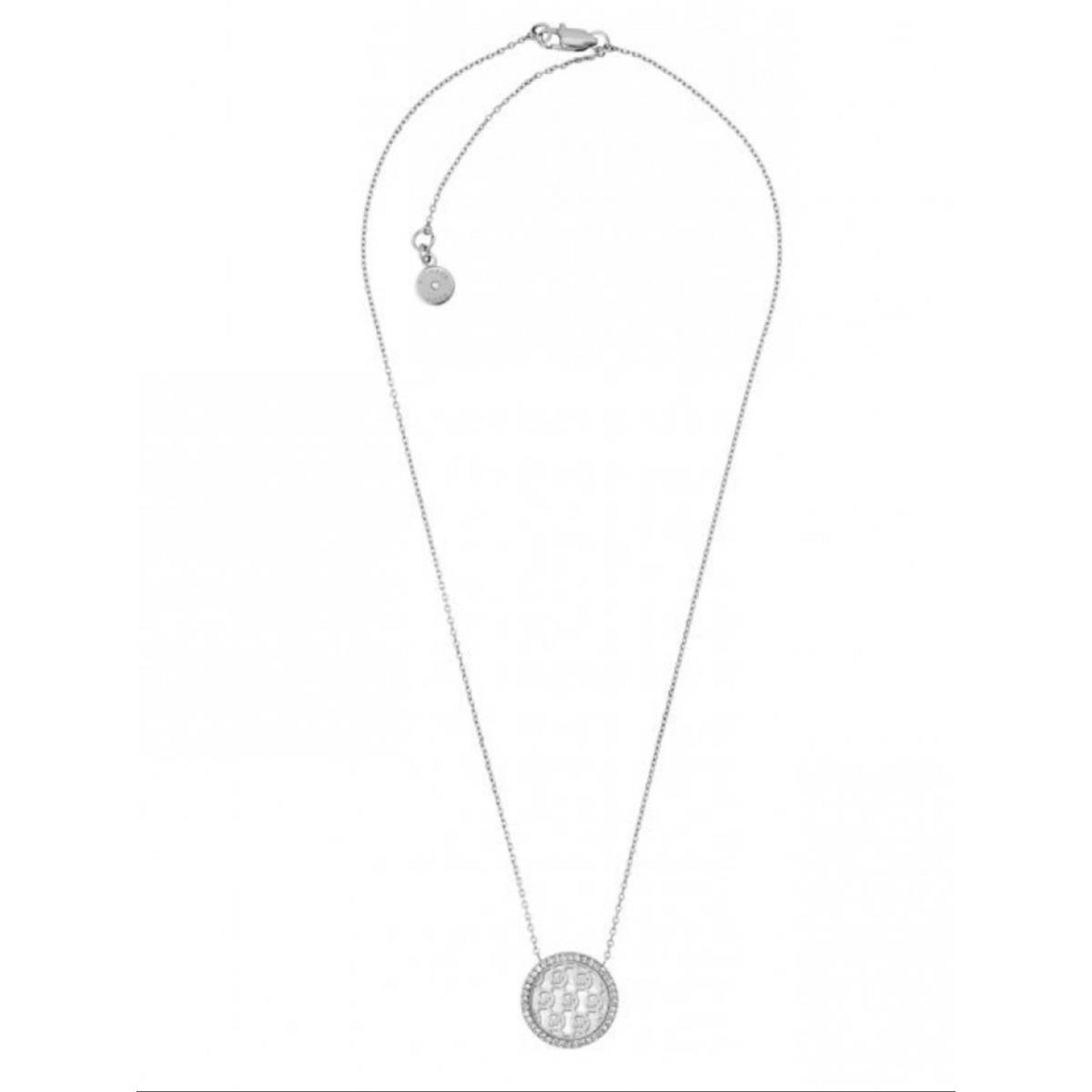 Michael Kors Women`s MK Monogram Silver Tone Necklace Crystals MKJ5371040 + Box