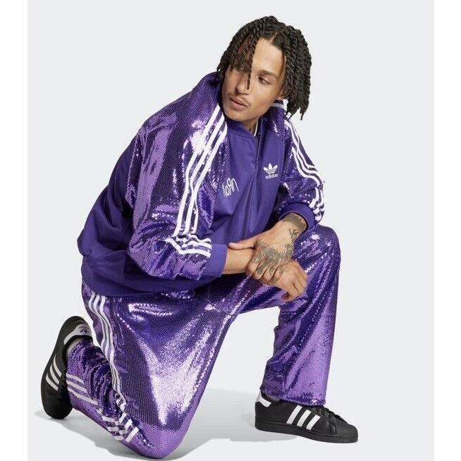 Korn X Adidas Purple Sequin Track Suit Set Jacket Pants Sz-xl IN Hand