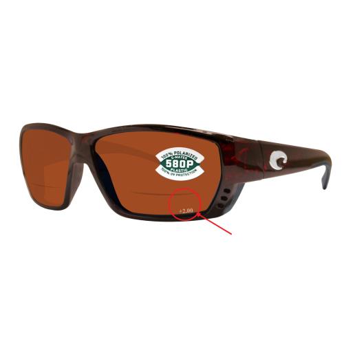 Costa Del Mar Tuna Alley Reader C-mate 2.00 Tortoise Copper 580 Plastic Lens