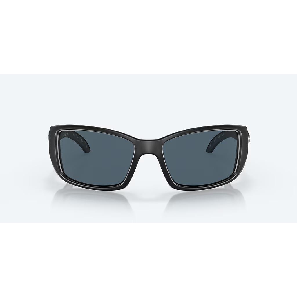 Costa Del Mar Blackfin Matte Black Polarized Gray 580P Lens Sunglass