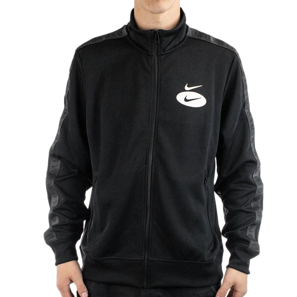 Men`s Nike Black Sportswear Swoosh League Logo Track Jacket DM5473 010