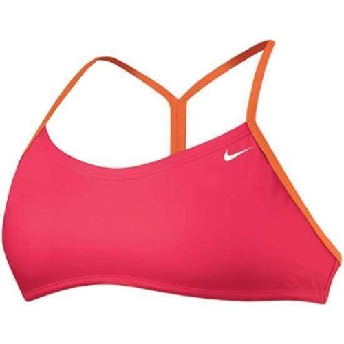 Nike Perfect Solid Top Skimpy Briefs Pink Orange 2pc Bikini Swim Suit Womens XL