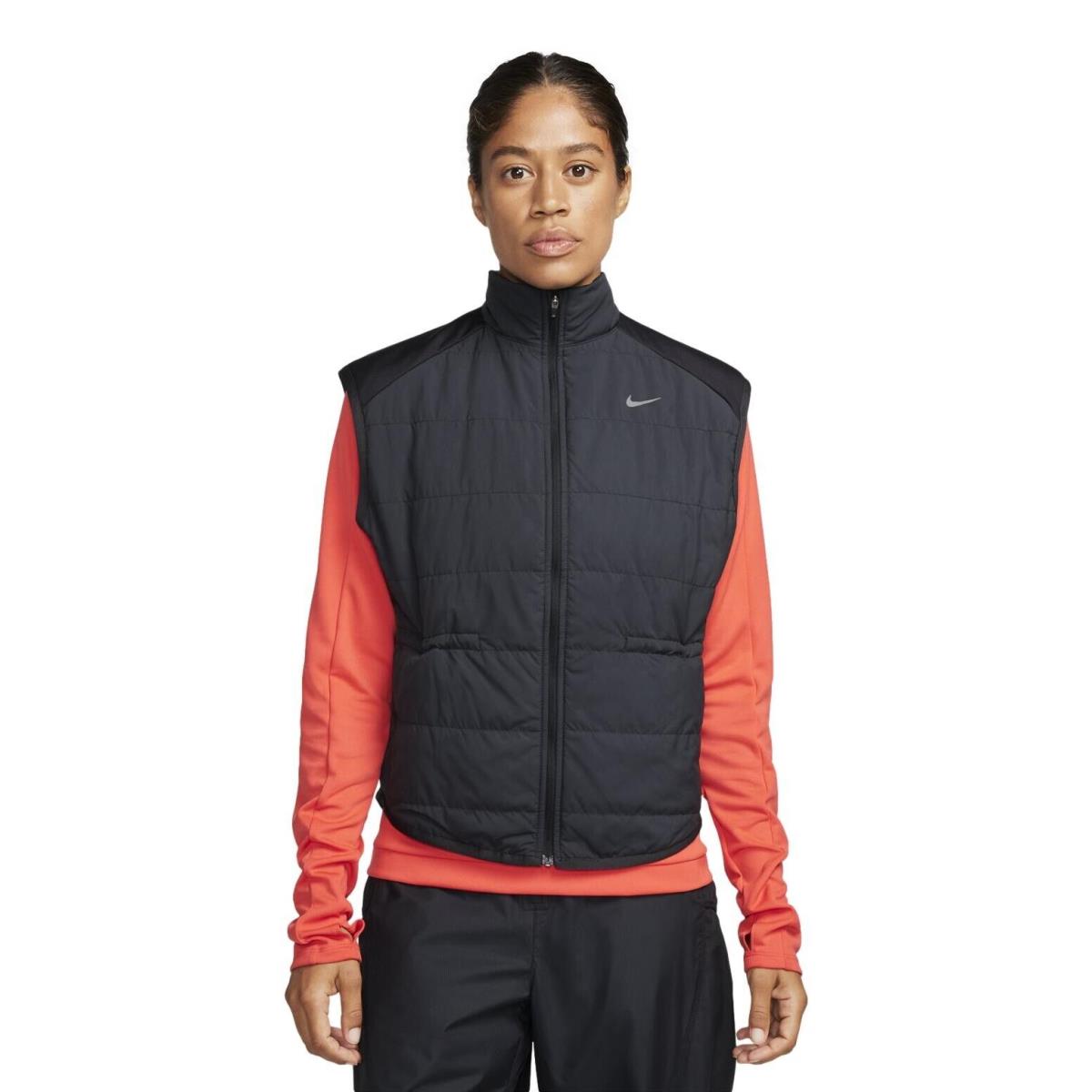 Nike Women`s Therma-fit Swift Full Zip Running Vest Black FB7537-010