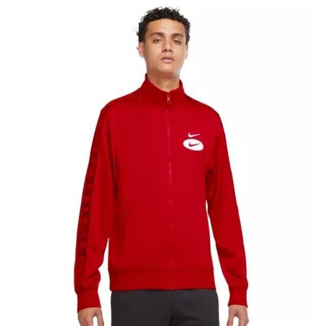 Men`s Nike Red Sportswear Swoosh League Logo Track Jacket DM5473 657