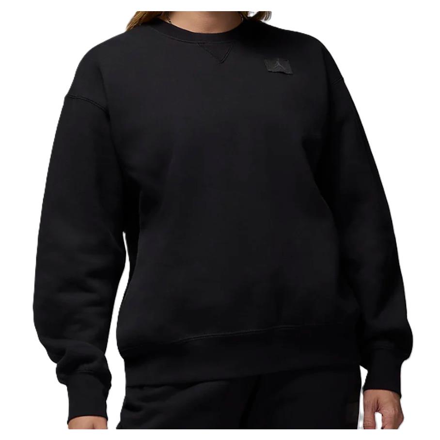 Nike Women`s Air Jordan Flight Fleece Crew-neck Sweatshirt Black FV7053-010 i