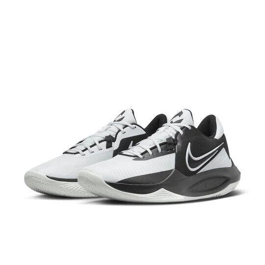 Nike Precision 6 DD9535-007 Sneakers Men`s Black White Low Top Basketball Shoes - White