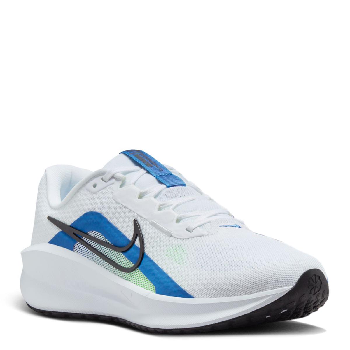 Men`s Nike Downshifter 13 Running Shoe FD6454-103 White/blue/green Mesh