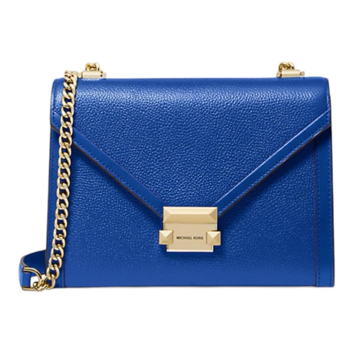 Michael Kors Whitney Large Shoulder Bag Electric Blue Chain Strap