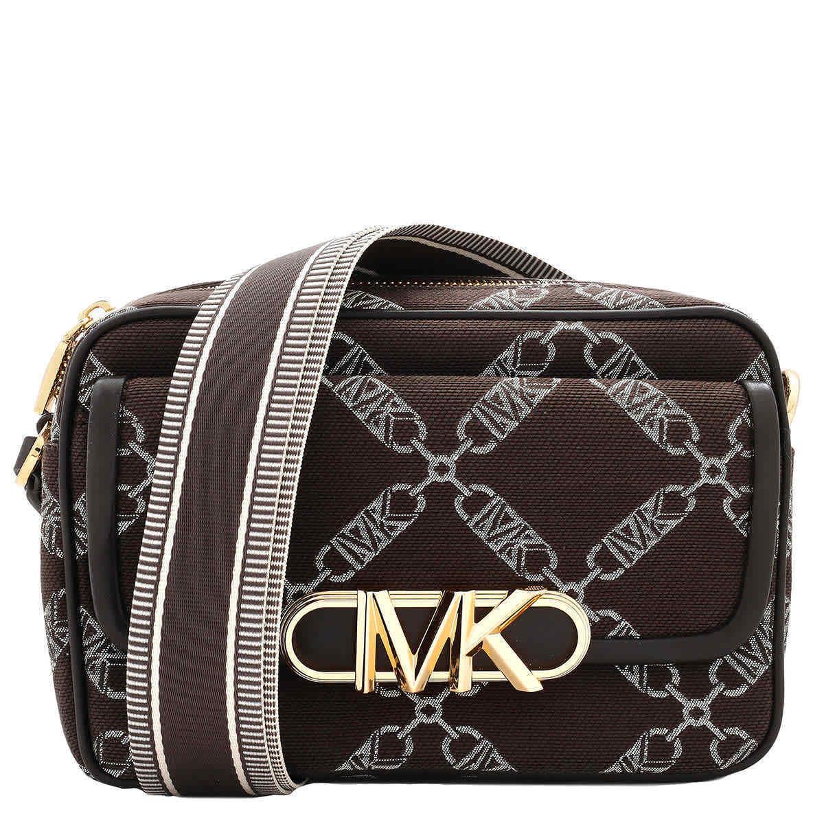 Michael Kors Parker Zipped Medium Empire Logo Crossbody Bag 32S3G7PC6J-240 - Exterior: Choc Multi