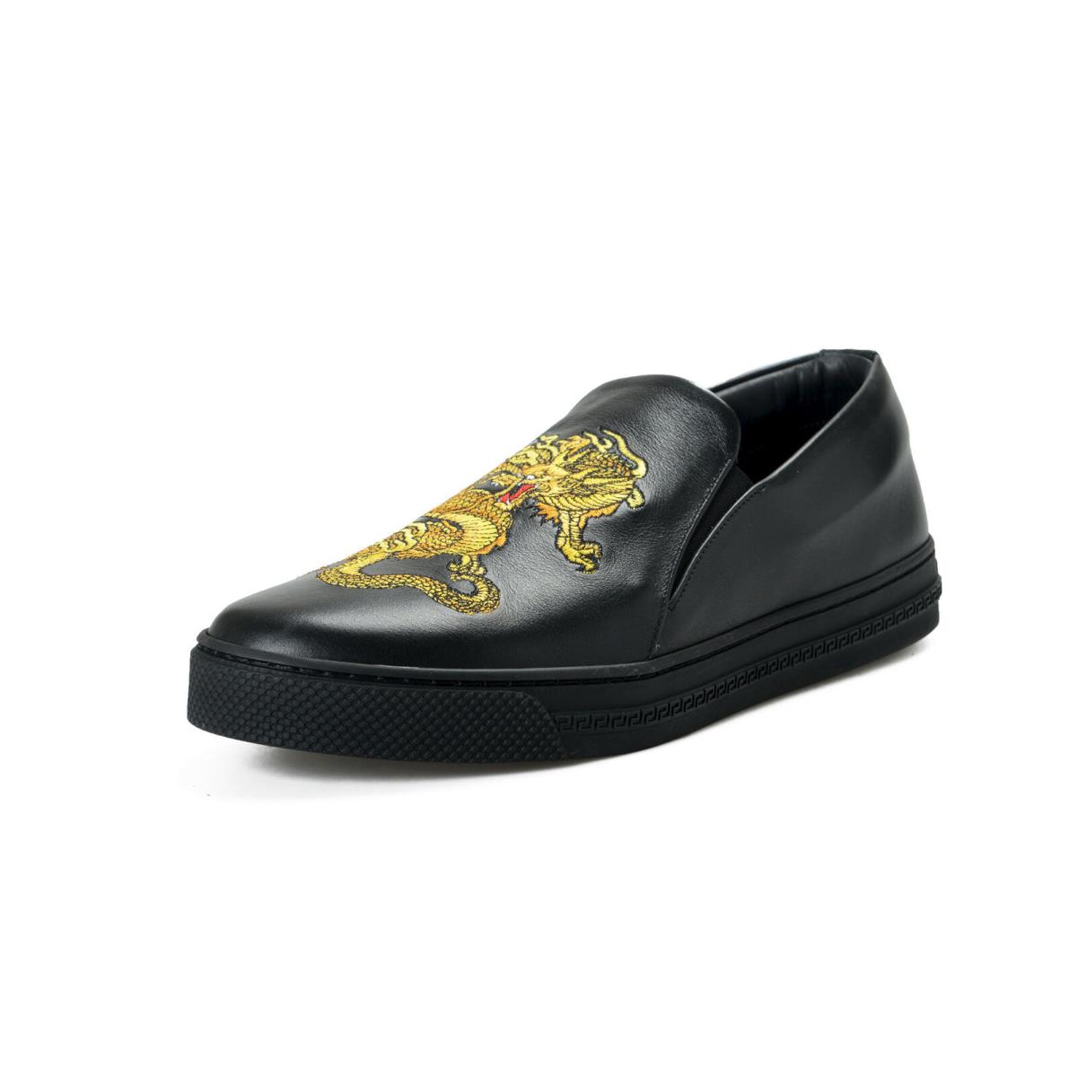 Versace Women`s Embellished Leather Moccasins Loafers Shoes US 8.5 IT 38.5