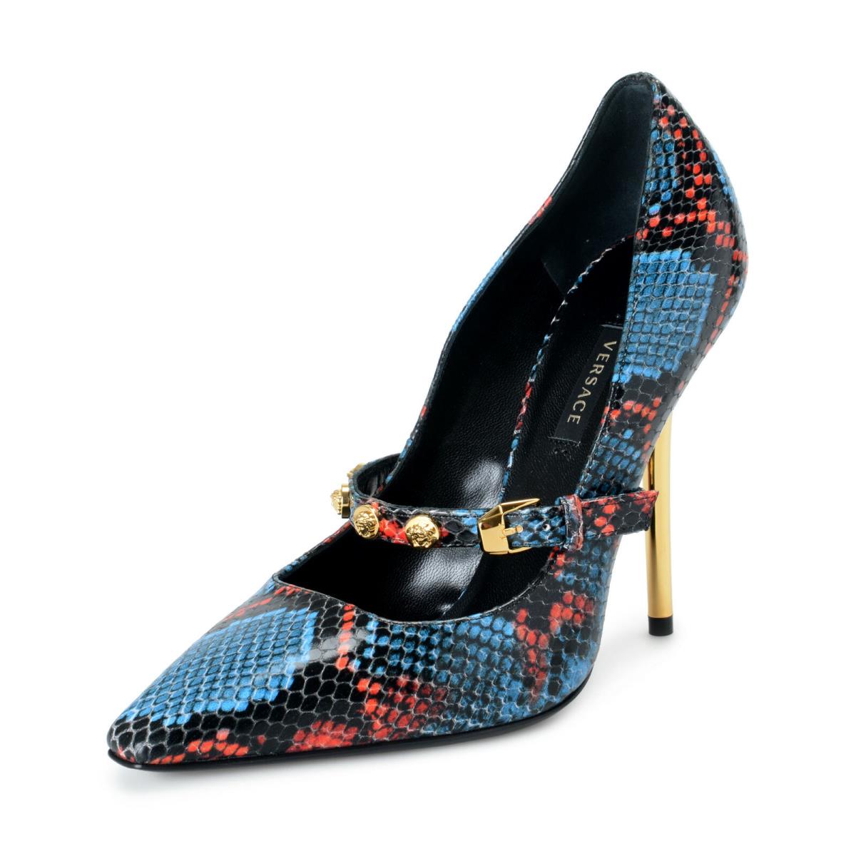 Versace Women`s DSR934P Multi-color Snake Skin High Heel Pumps Shoes