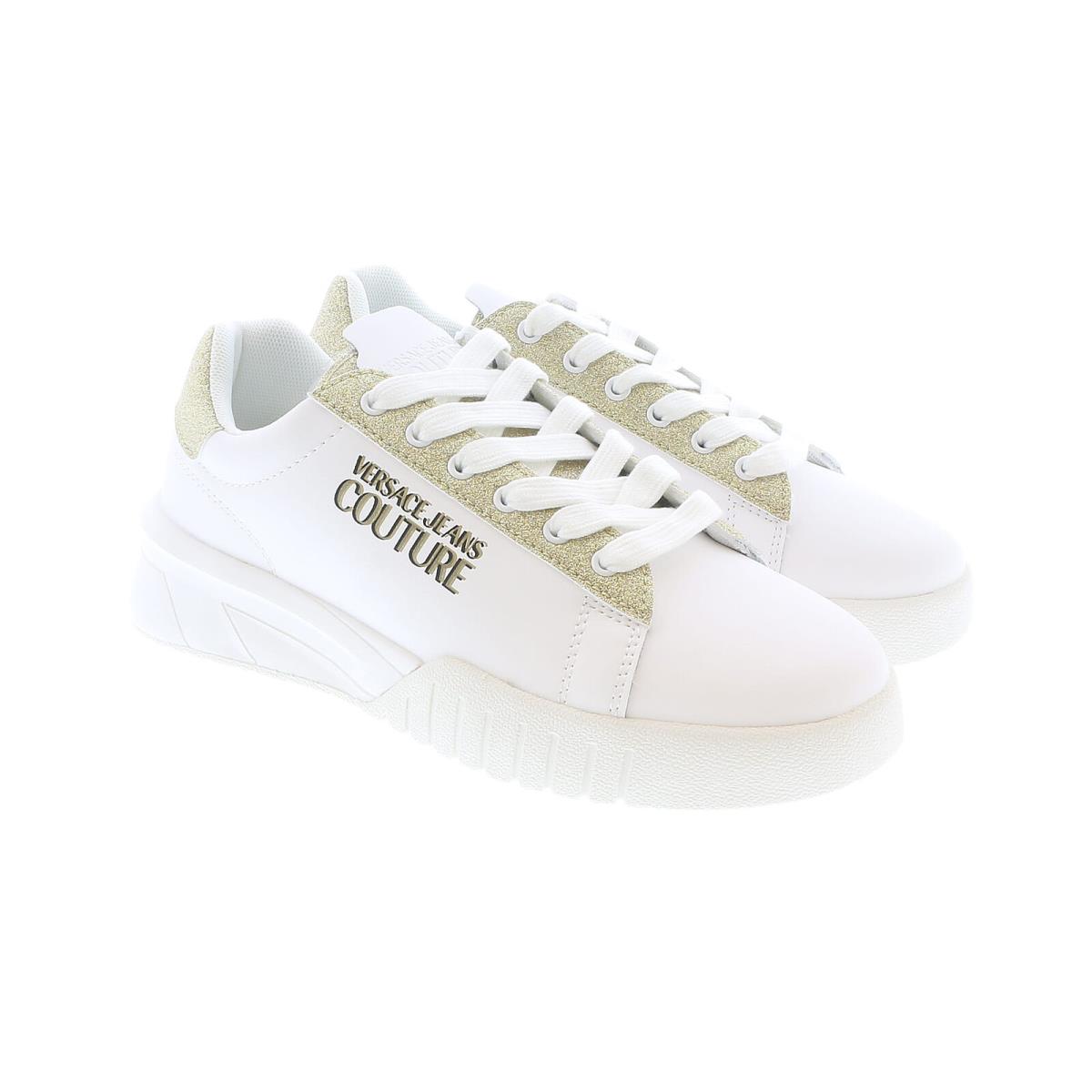 Versace Jeans Couture Low Top Signature Glitter White/gold Sneakers