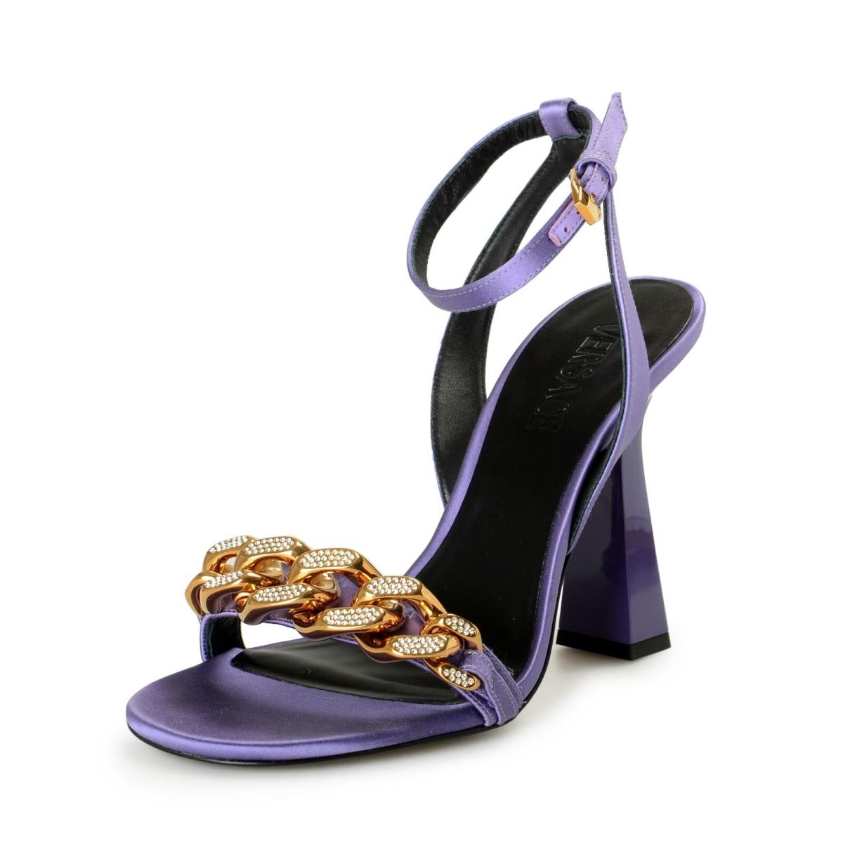 Versace Women`s Purple Medusa Ankle Strap High Heel Pumps Shoes