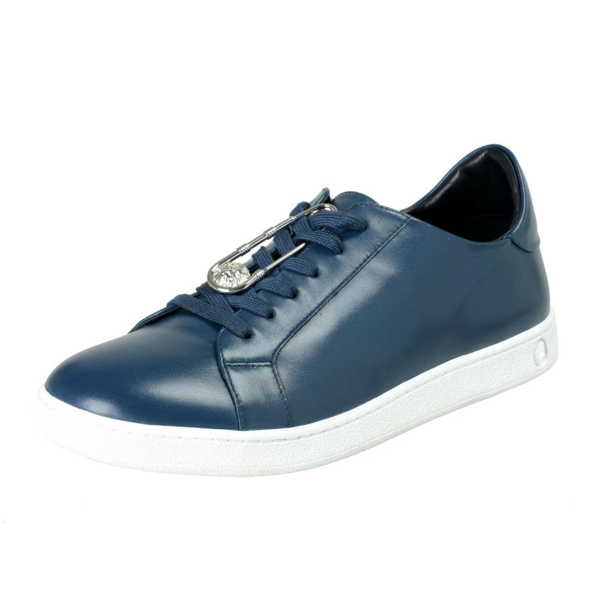 Versace Versus Men`s Blue Leather Fashion Sneakers Shoes Sz 7 8 10 11 12