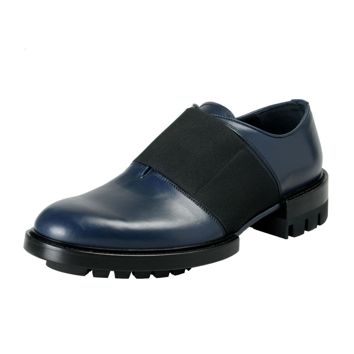 Versace Men`s Navy Blue Leather Loafers Slip On Shoes Sz 7.5 8.5 9.5 10 10.5 11