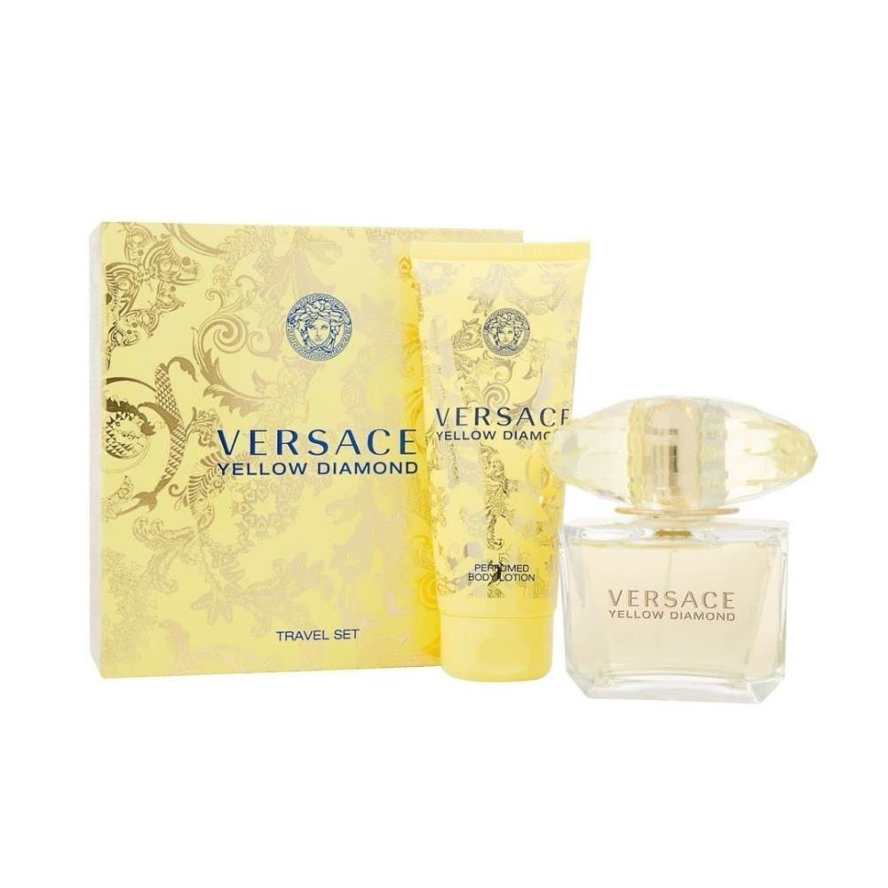 Versace Yellow Diamond Perfume Set- Edt Spray 3 Oz Body Lotion 3.4 Oz